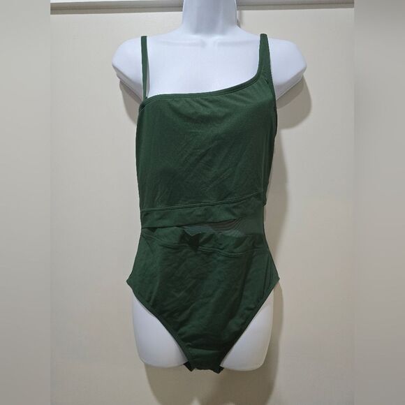 Bleu Rod Beattie Don't Mesh With Me  One-Piece Swimsuit NWOT Size 10 Green - Picture 1 of 4